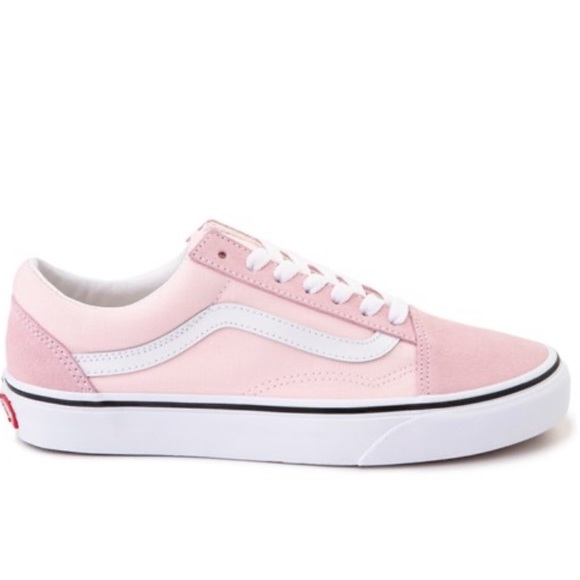 baby pink and white vans
